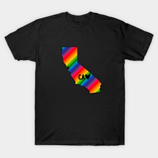 USA States: California (rainbow) T-Shirt